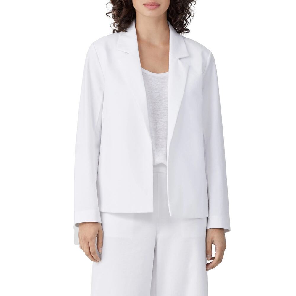Eileen Fisher Cotton Blend Ponte Blazer in White Size XL